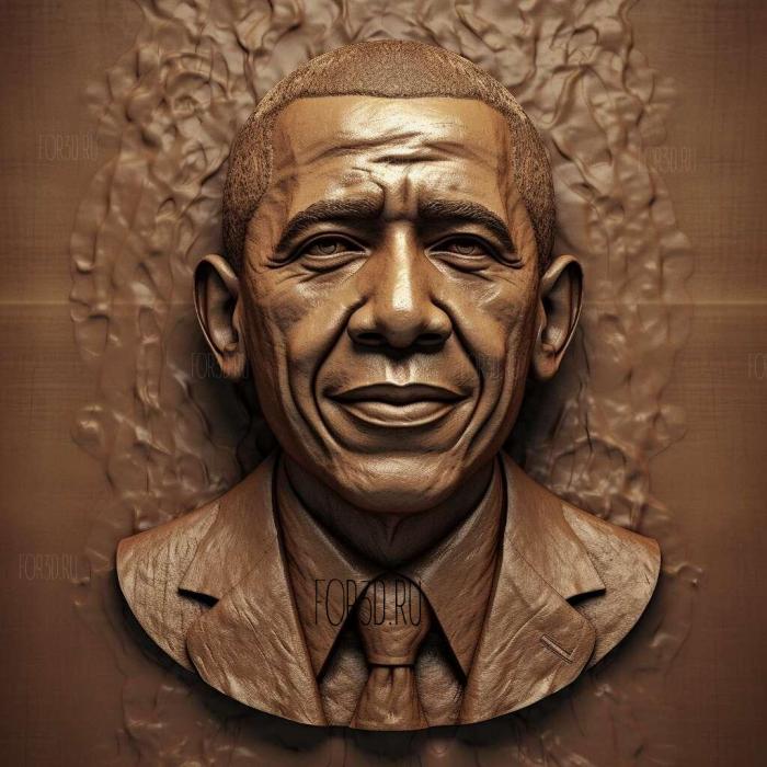 barack obama 3 stl model for CNC